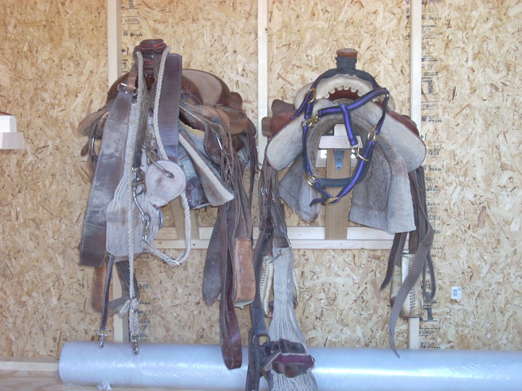 saddle racks in use