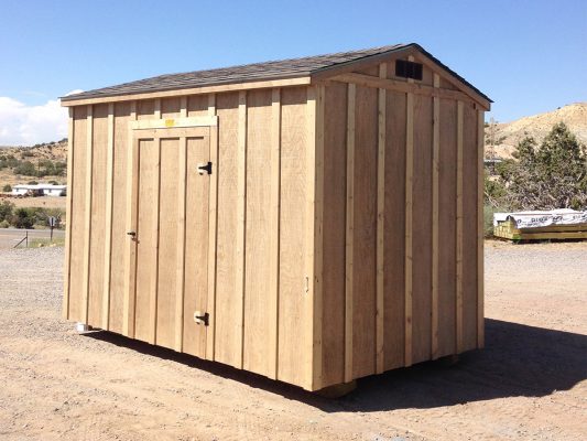 Ranch shed with board and batten siding