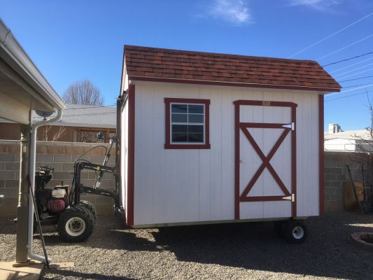 Using a mule to move a ranch shed
