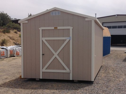 Painted ranch shed