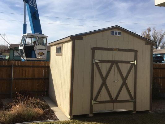 crane moving storage shed