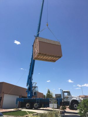 crane storage shed aloft