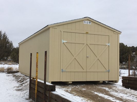 Ranch shed with double doors