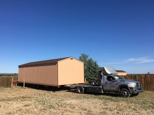 shed hauler backing trailer
