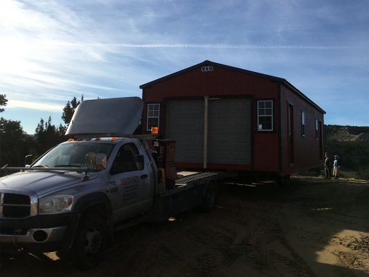 shed hauling flatbed