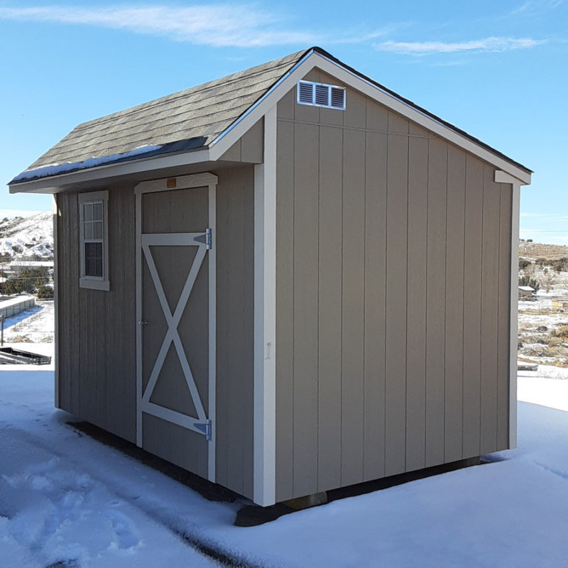 saltbox with architectural shingles and single door