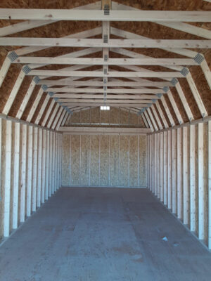 12 ft wide lofted barn interior