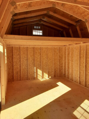 12 ft wide lofted barn with extra loft