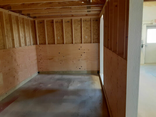 2-stall animal shelter interior