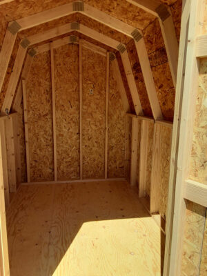 6x8 barn shed interior
